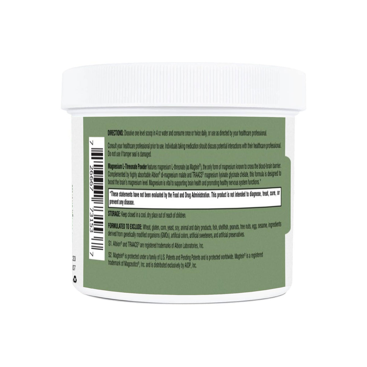 HormoneSynergy Magnesium L-Threonate Powder w/Magtein®- Magnesium
