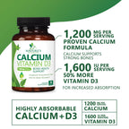 Nature's Nutrition Calcium 1200 mg with Vitamin D3 - Premium Bone