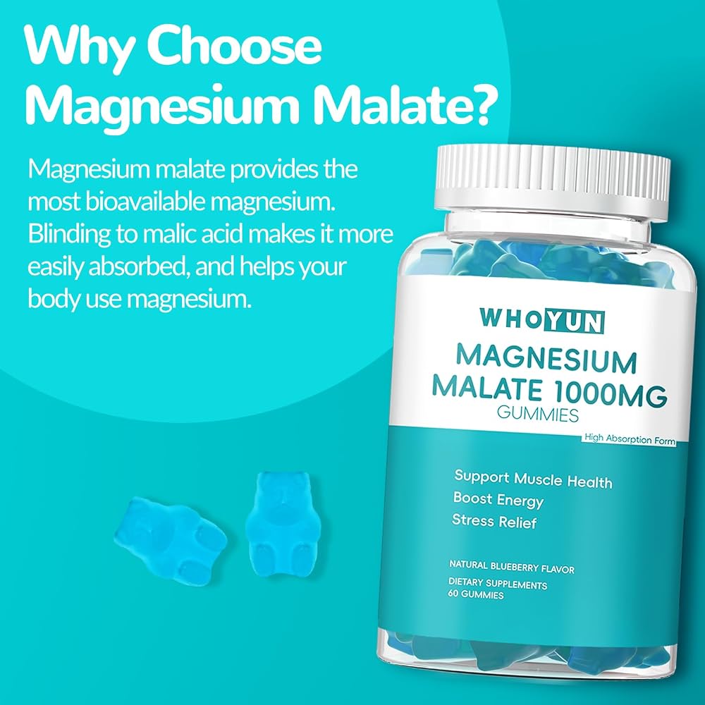 Whoyun Magnesium Malate Gummies 1000mg - 60 Count - image 2
