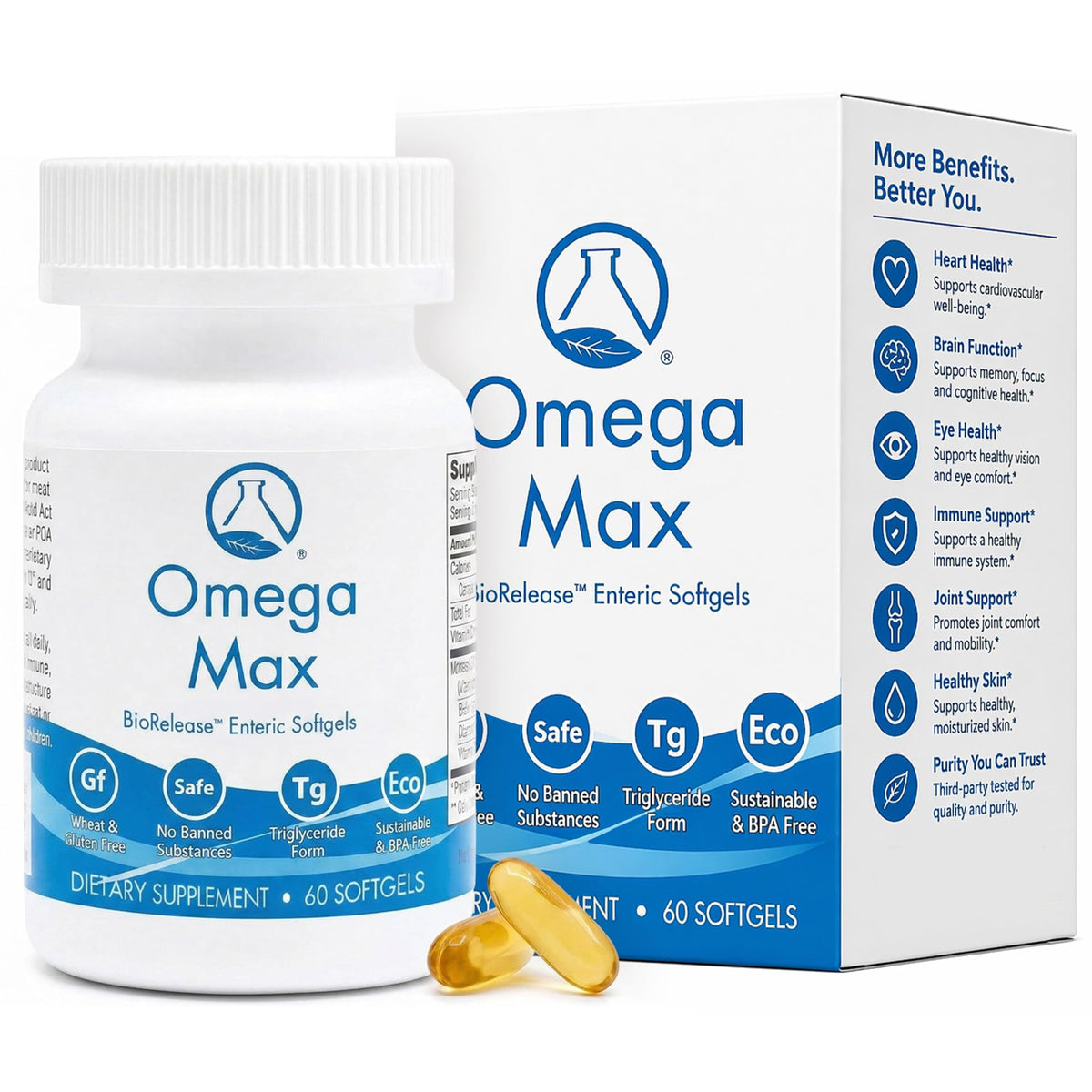 Nugevity Omega MAX No-Burp Fish Oil 2000mg - 60 Softgels