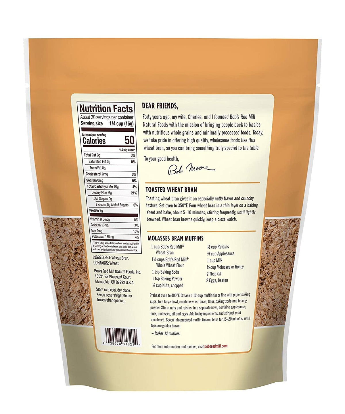 Bob's Red Mill Wheat Bran Dietary Fiber - 8 oz - image 2