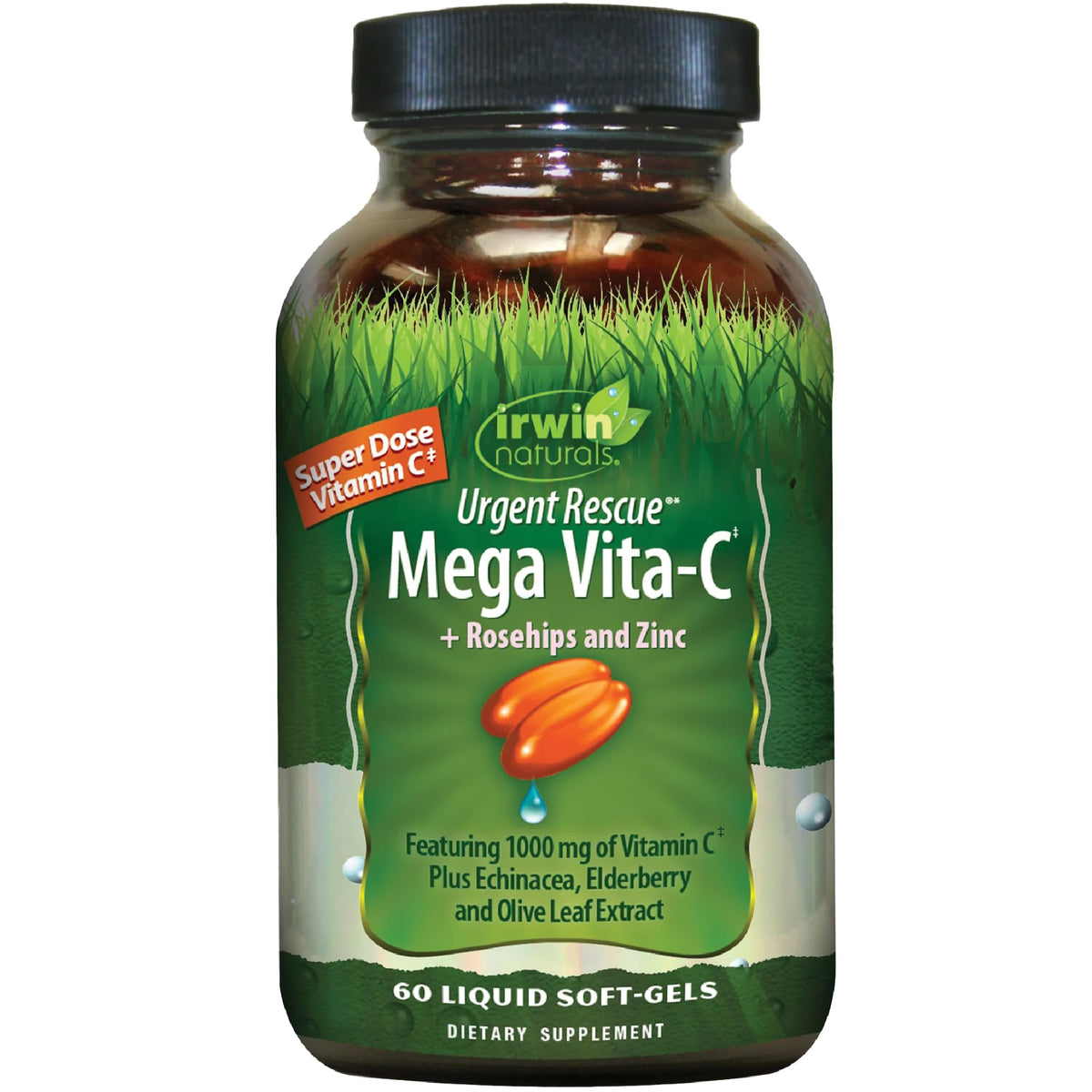 Irwin Naturals Urgent Rescue Mega Vita-C + Zinc Immune Support - 60 Softgels
