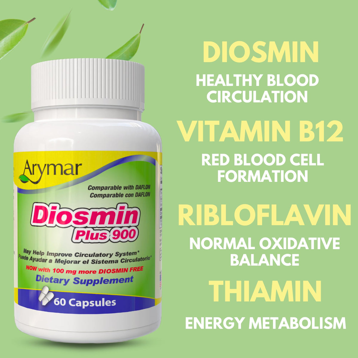 Arymar Diosmin Plus 900 Circulatory Support - 60 Capsules - image 4
