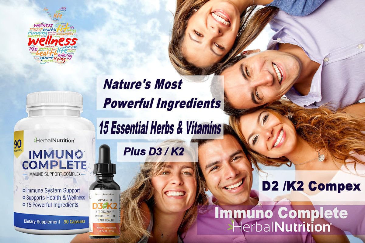 Herbal Nutrition Vitamin D3 K2 Liquid & Immuno Complete Bundle - image 2