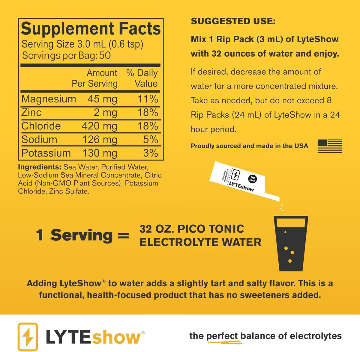 LyteLine Electrolyte Drops for Water Sugar-Free - 50 Servings - image 2