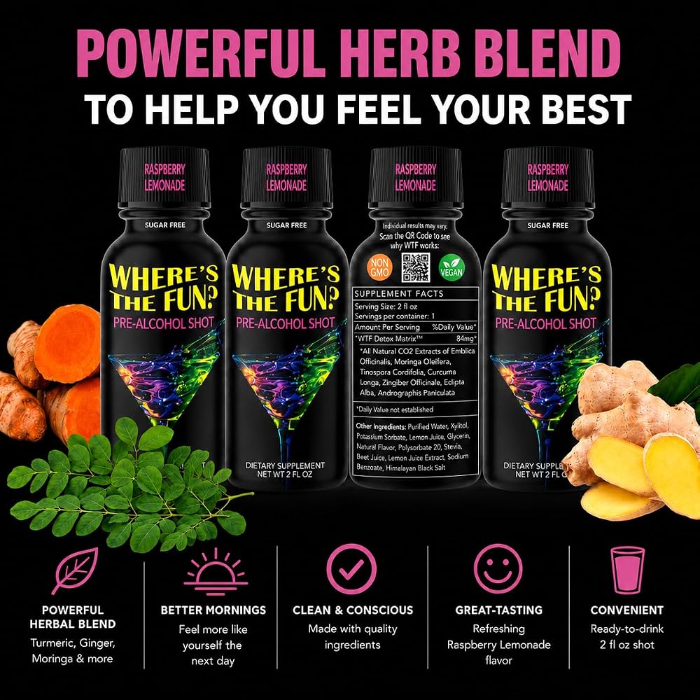 WTF Where's The Fun Pre Alcohol Shot Herbal Blend - 2 fl oz (4 Pack) - image 4