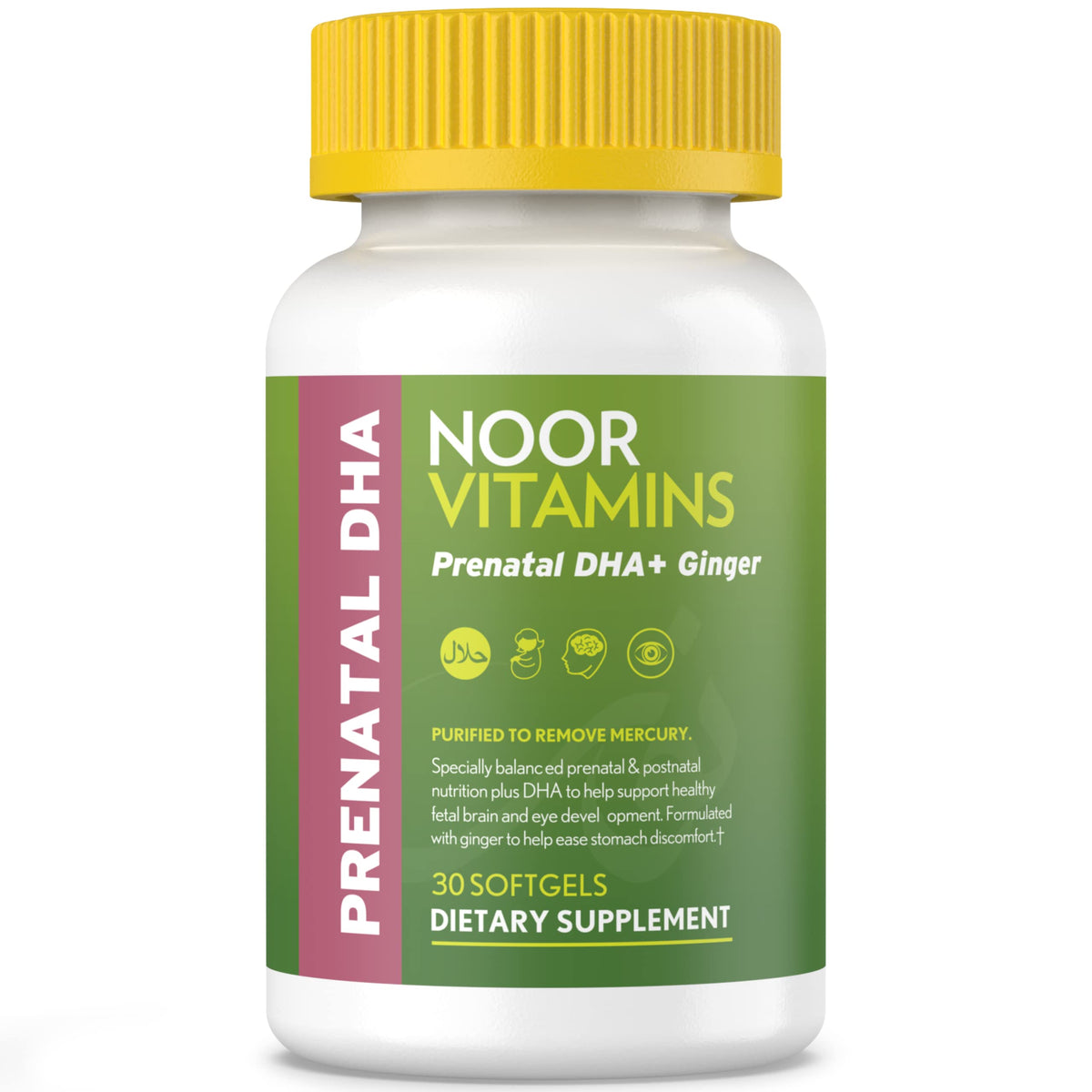 Noor Vitamins Halal Prenatal Vitamins with DHA - 30 Softgels