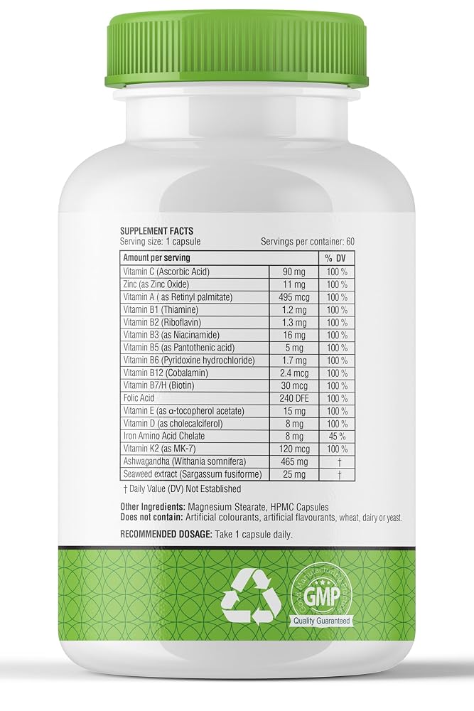 obel Daily Multivitamin with Ashwagandha & Seaweed - 60 Capsules - image 2