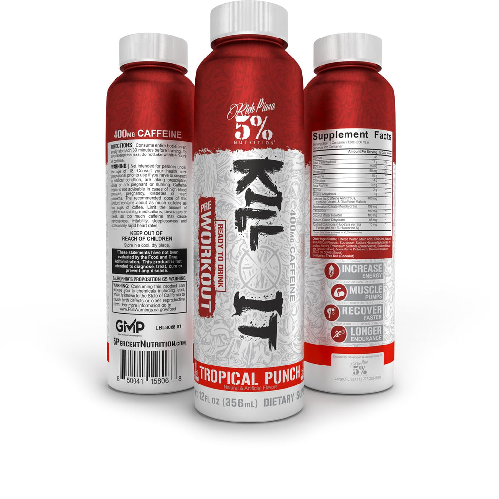 5% Nutrition Kill It Extreme Energy Drink, High Stim Pre Workout