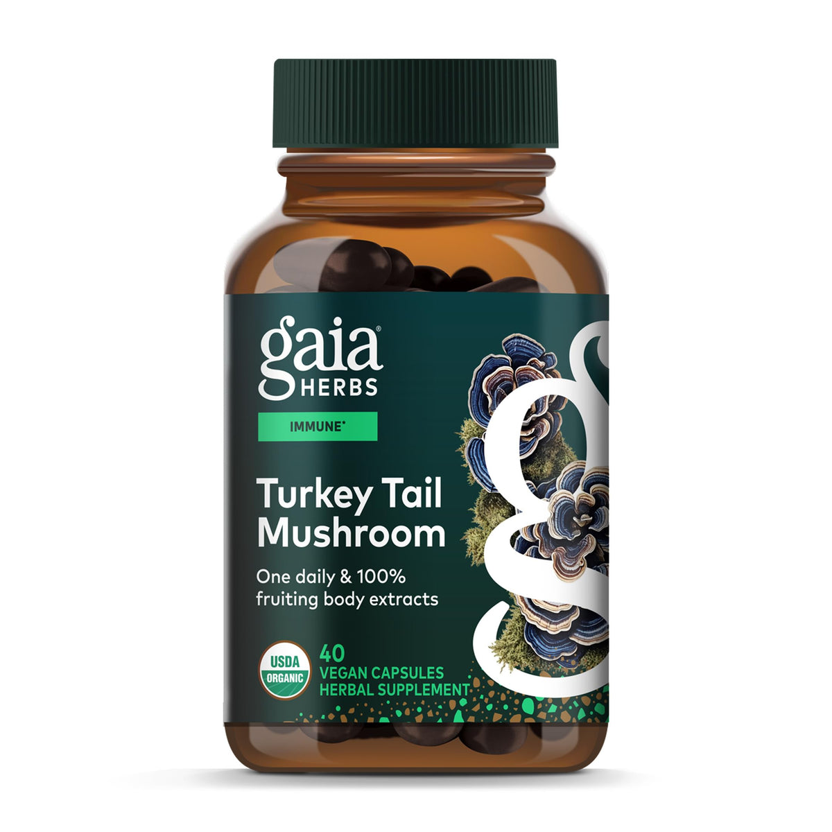 Gaia Herbs Turkey Tail Mushroom - Immune Support Supplement to Help