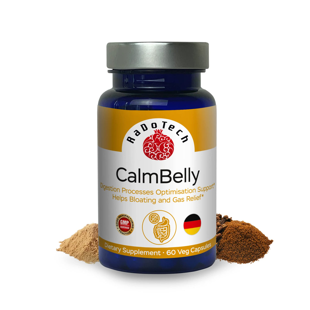 RaDoTech CalmBelly Digestive Enzymes & Probiotics - 60 Capsules