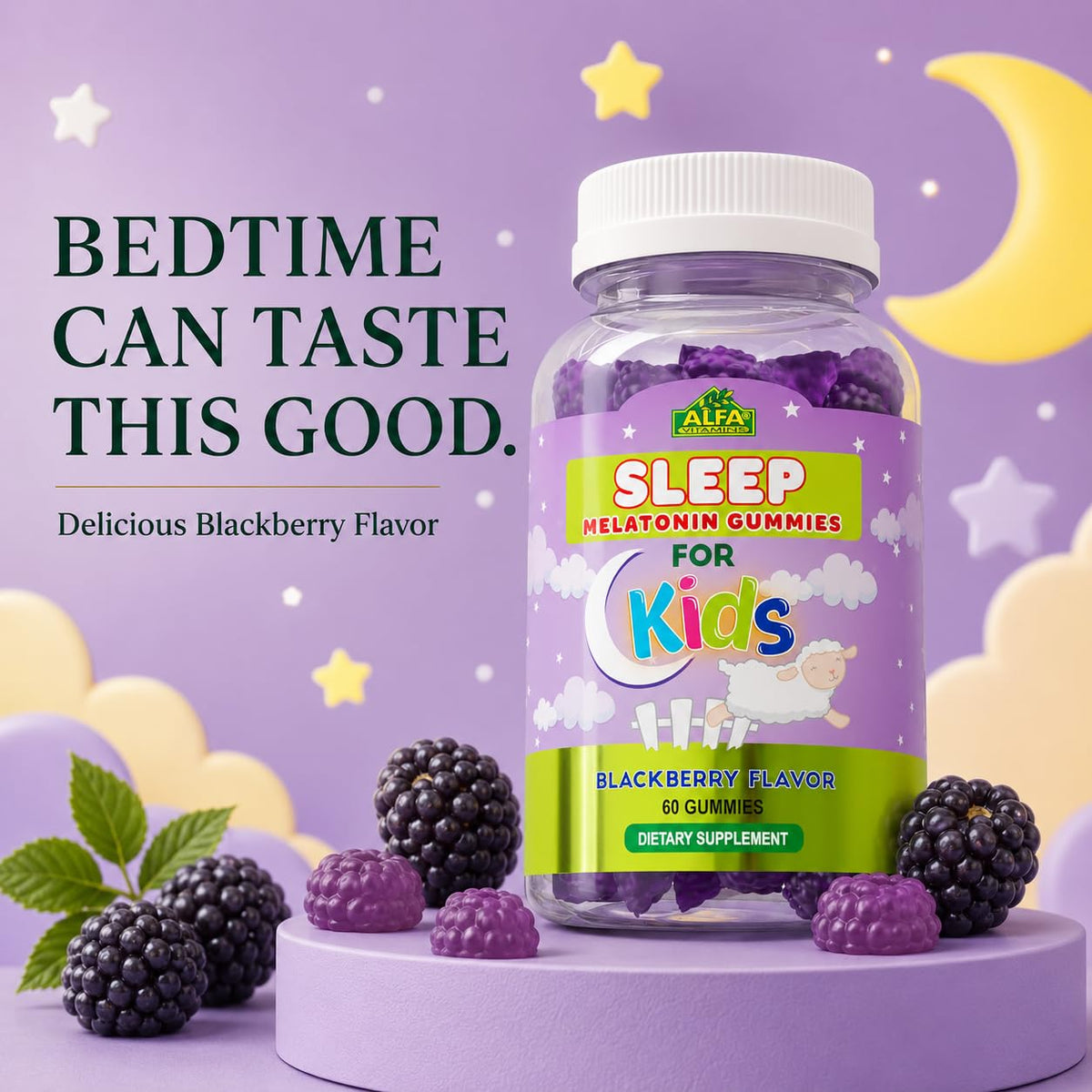 ALFA VITAMINS Melatonin Kids Gummies 2.5mg for Sleep - 60 Gummies - image 2