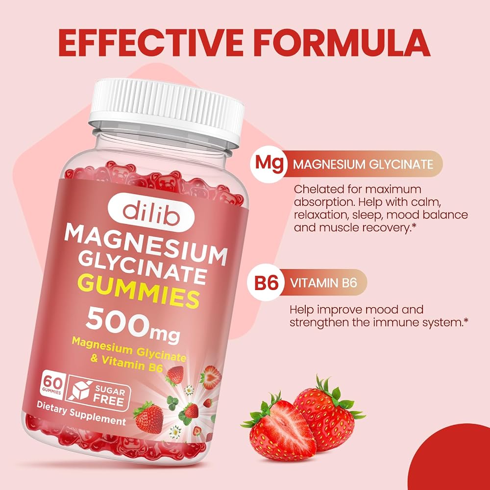 dilib Magnesium Glycinate Gummies 500mg Magnesium Supplement