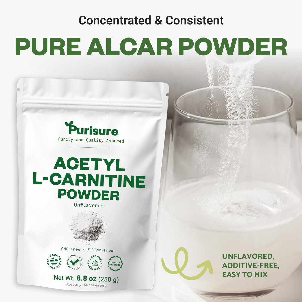 Purisure Acetyl L-Carnitine Powder for Cognitive & Energy Support - 250g - image 5