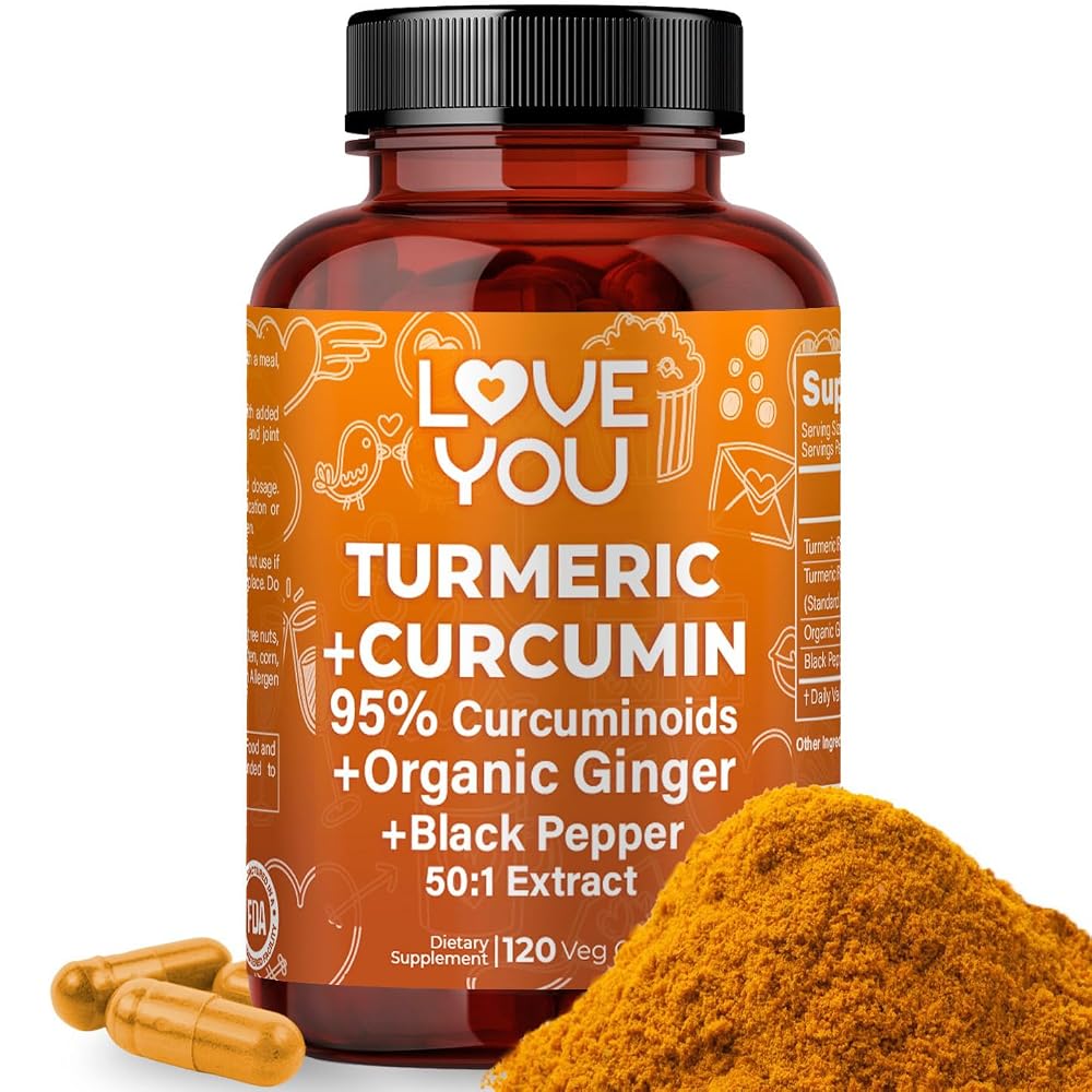 Love You Turmeric Curcumin with Ginger & BioPerine - 120 Capsules