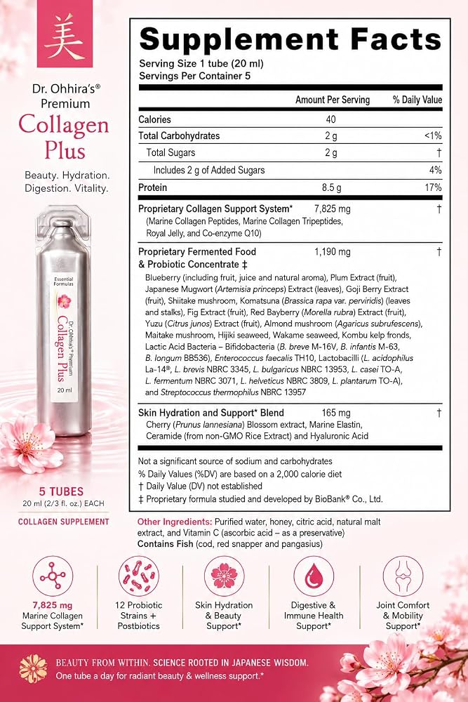 Dr. Ohhira's Premium Collagen Plus Liquid Marine Collagen - 5 Vials - image 9