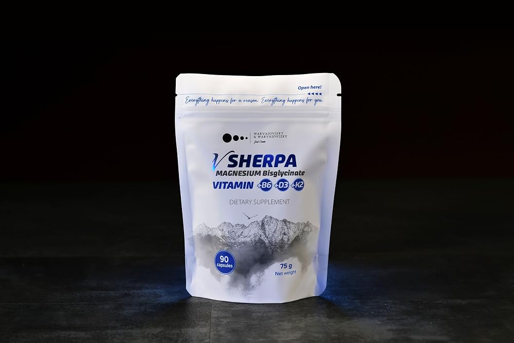 vSherpa Magnesium Bisglycinate with B6, D3 & K2 - 90 Capsules