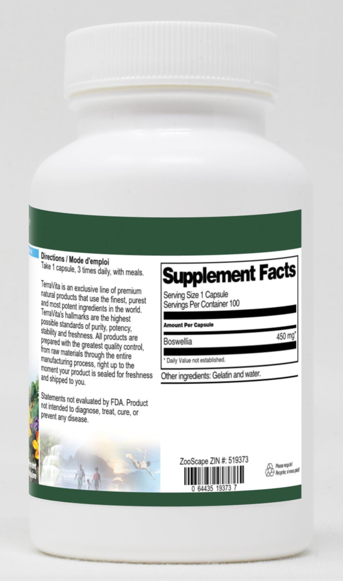 Terravita Boswellia - 450 mg (100 Capsules, ZIN: 519373)