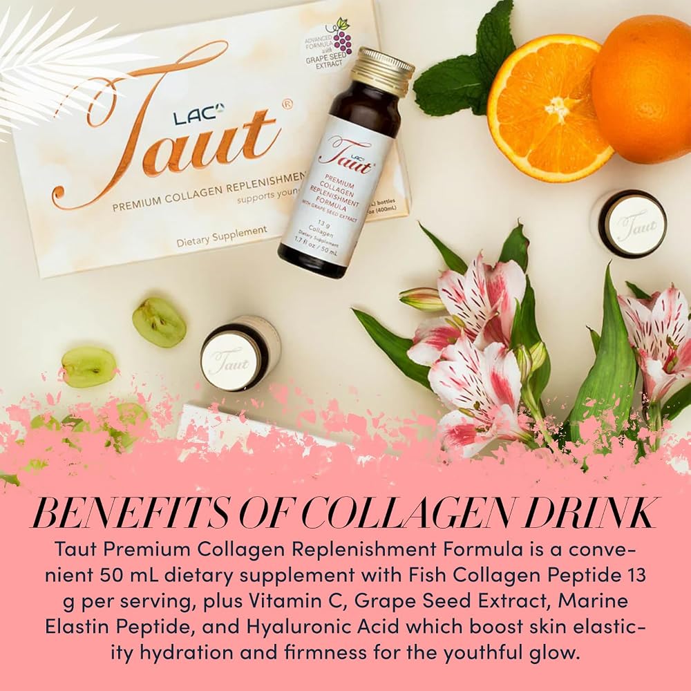TAUT Liquid Marine Collagen Drink for Women, Orange - 16 Bottles - image 3