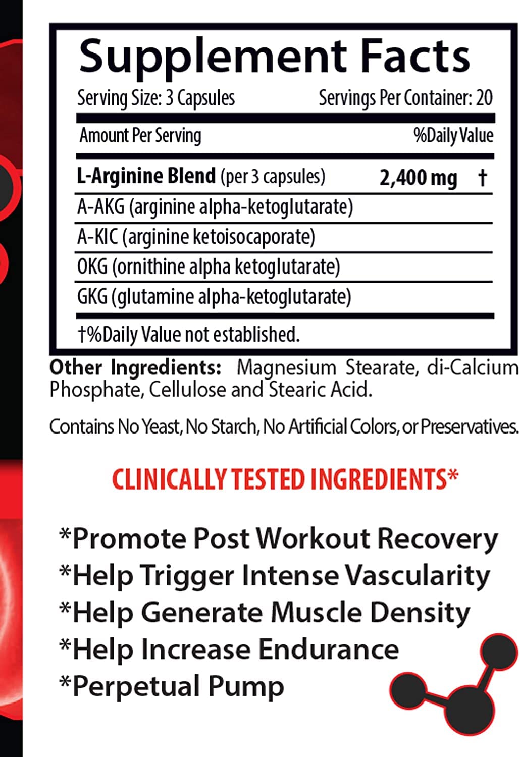 Health Solution Prime Nitric Oxide Booster 2400mg - 60 Capsules - image 2