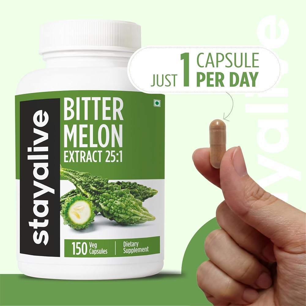 STAY ALIVE Extra Strength Bitter Melon Capsules - 150 Count - image 7