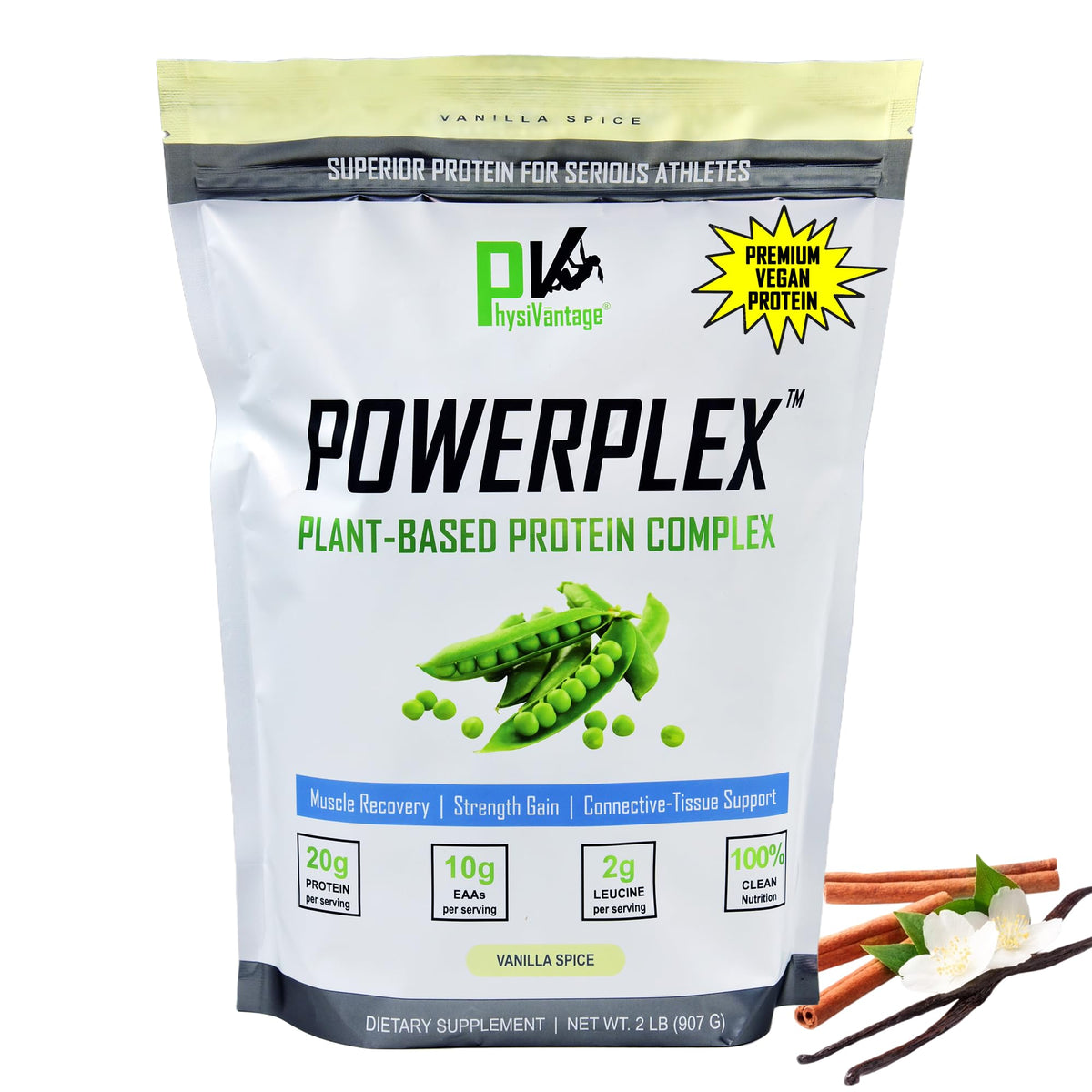PhysiVantage POWERPLEX Vegan Protein Powder - 2 lb