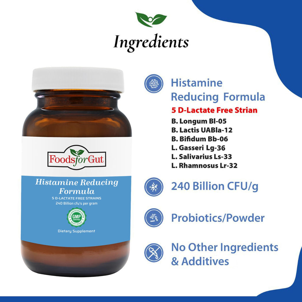 Foods For Gut Histamine & D Lactate Free Probiotics Powder 240