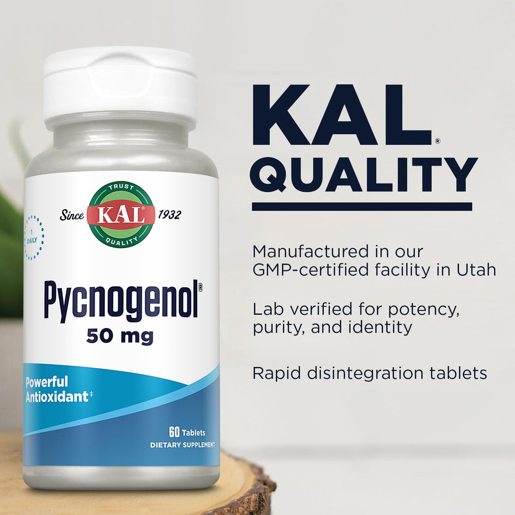 KAL Pycnogenol 50 mg Antioxidant - 60 Tablets - image 4