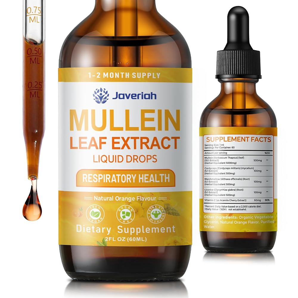 Javeriah Mullein Drops for Lungs Cleanse with Cordyceps