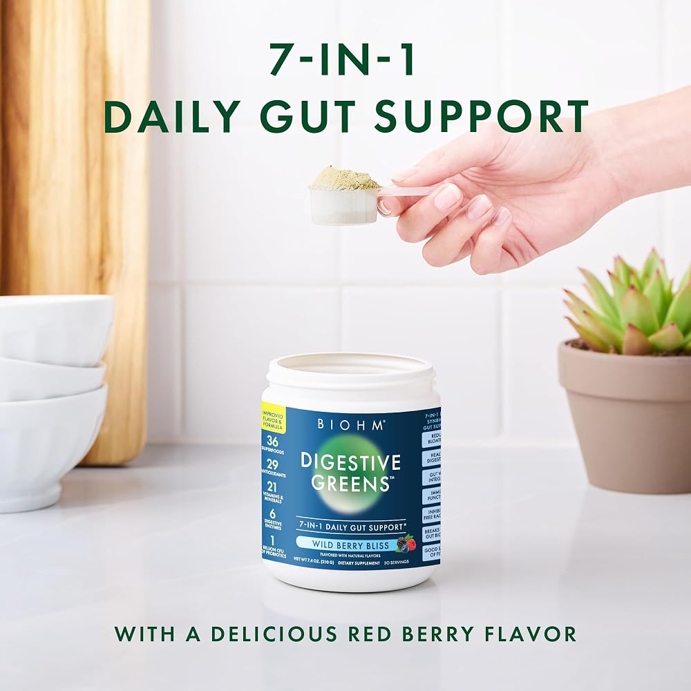 BIOHM Digestive Greens Superfood Powder - 30 Servings - image 3