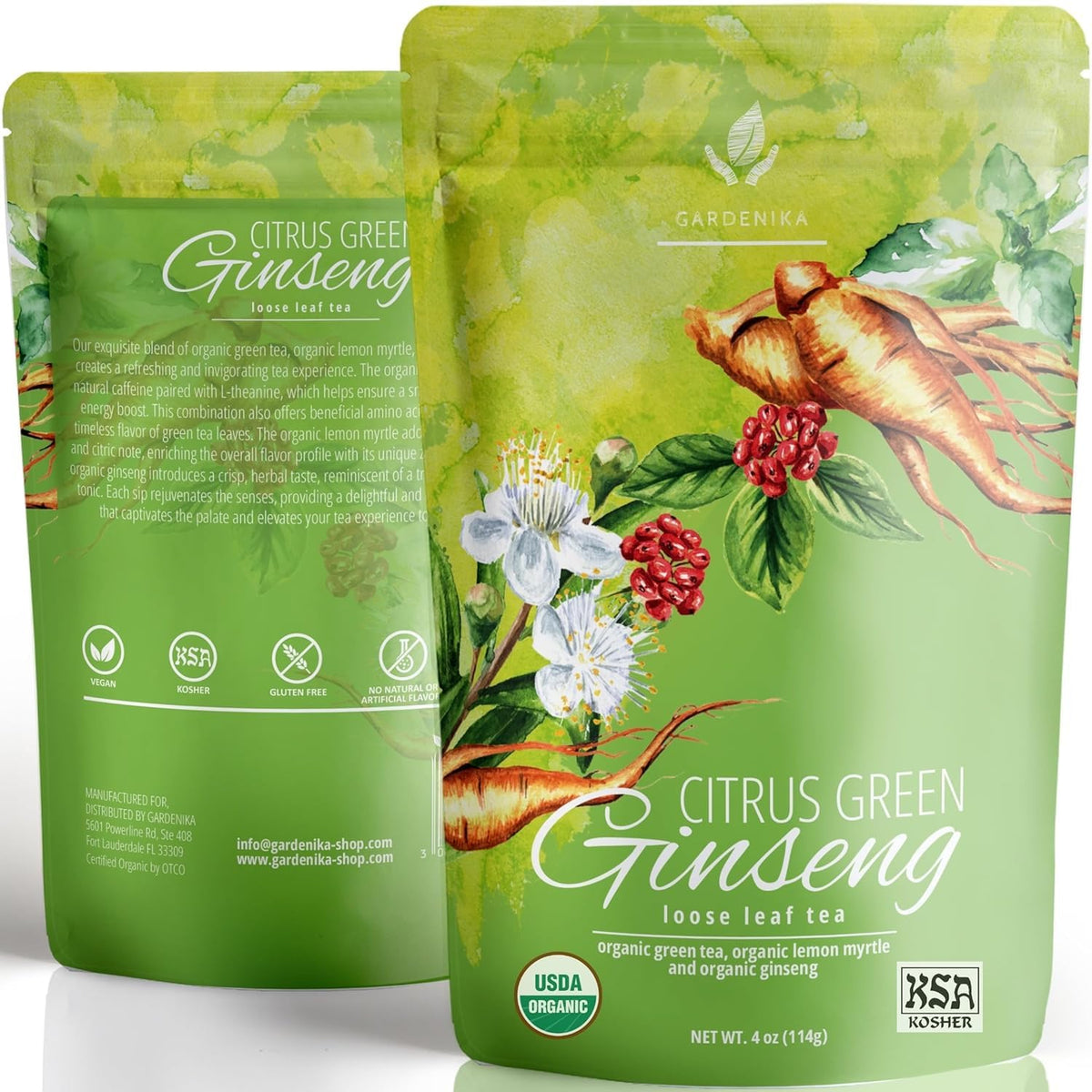 Gardenika Organic Green Loose Leaf Tea with Tulsi, Cloves & Cinnamon - 4 oz