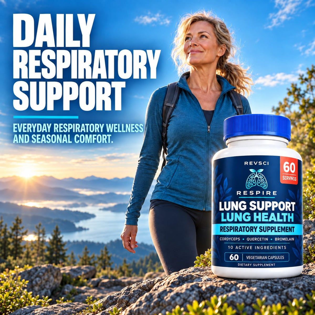 Revolution Science RESPIRE Lung Support Supplement - 60 Vegetarian Capsules - image 3