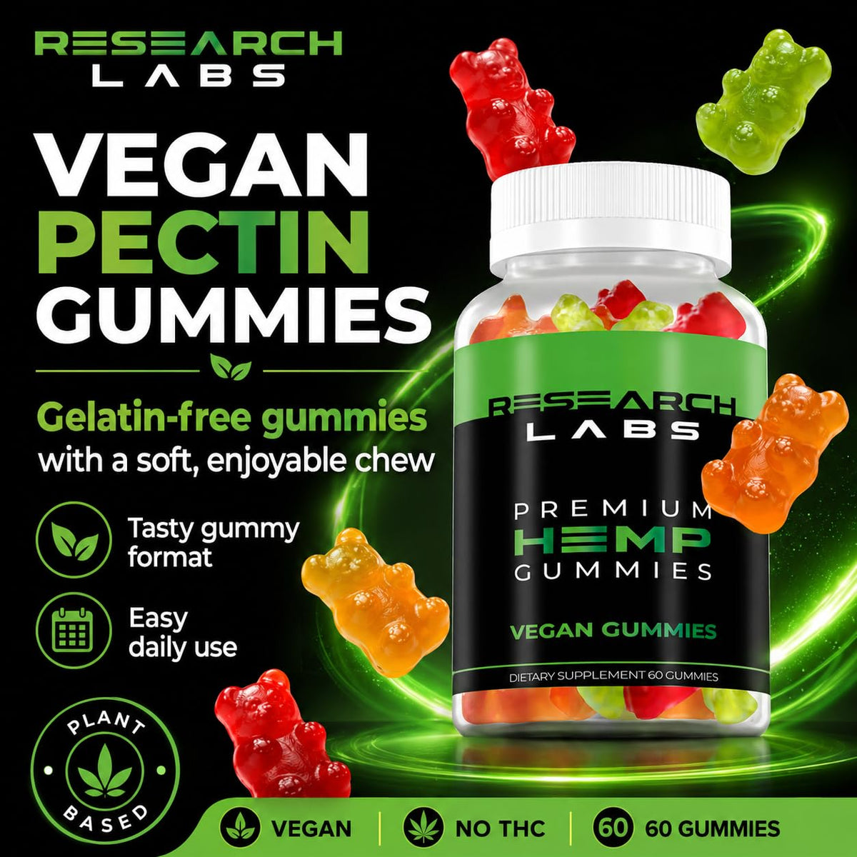 Research Labs Premium Hemp Gummies Omega 3-6-9 - 120 Count - image 5