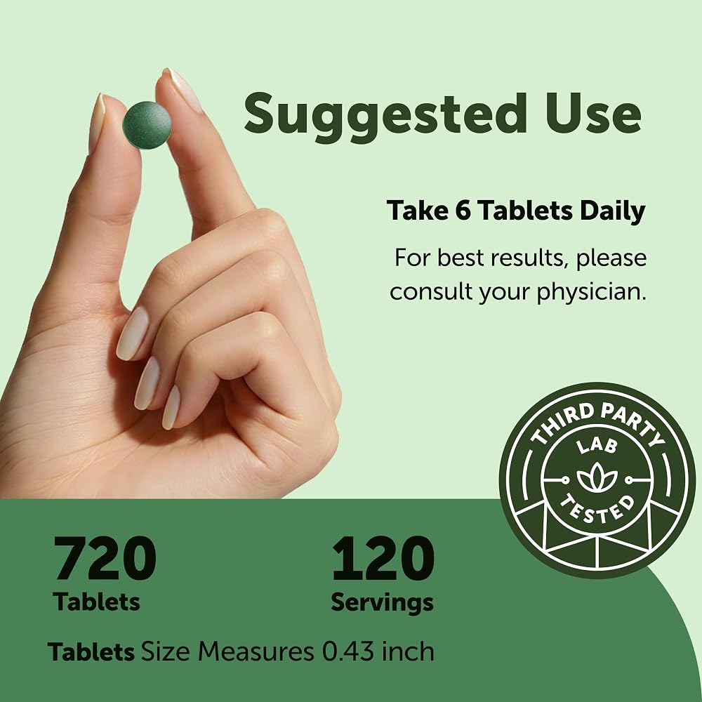 Micro Ingredients Organic Spirulina Chlorella Tablets - 720 Count - image 4