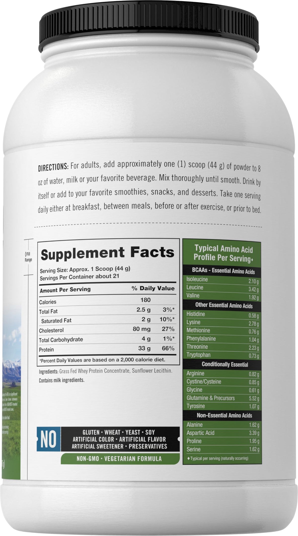Carlyle Grass Fed Whey Protein Powder Unflavored - 2 lb - image 3
