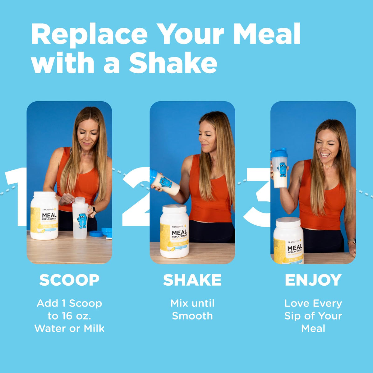 TransformHQ Meal Replacement Shake Powder 7 Servings (Peach Milkshake