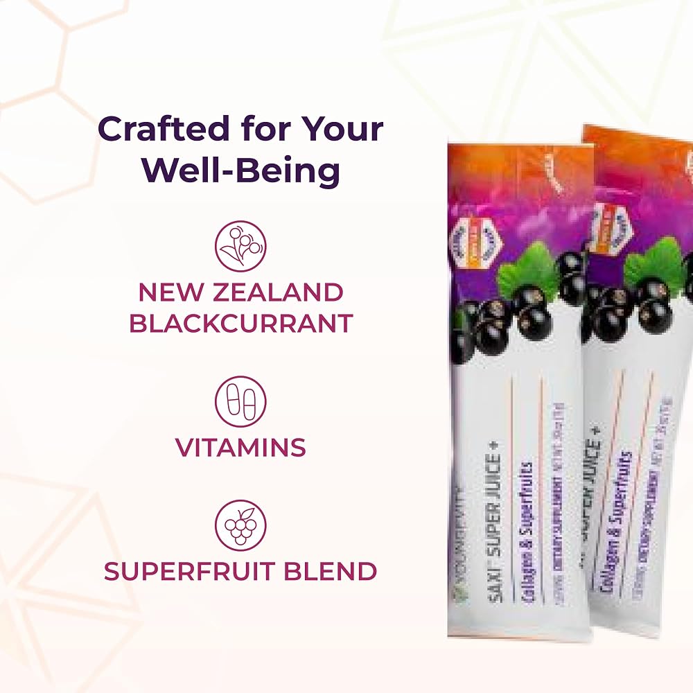 Youngevity SaXi Super Juice Plus Collagen Blackcurrant Drink Mix - Stick - image 5
