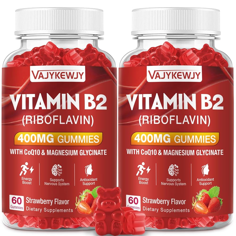 VAJYKEWJY Vitamin B2 Riboflavin 400mg Gummies for Energy - 120 Count