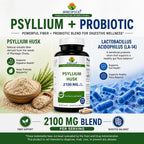 Brieofood Psyllium Husk Fiber with Acidophilus - 250 Capsules - image 4