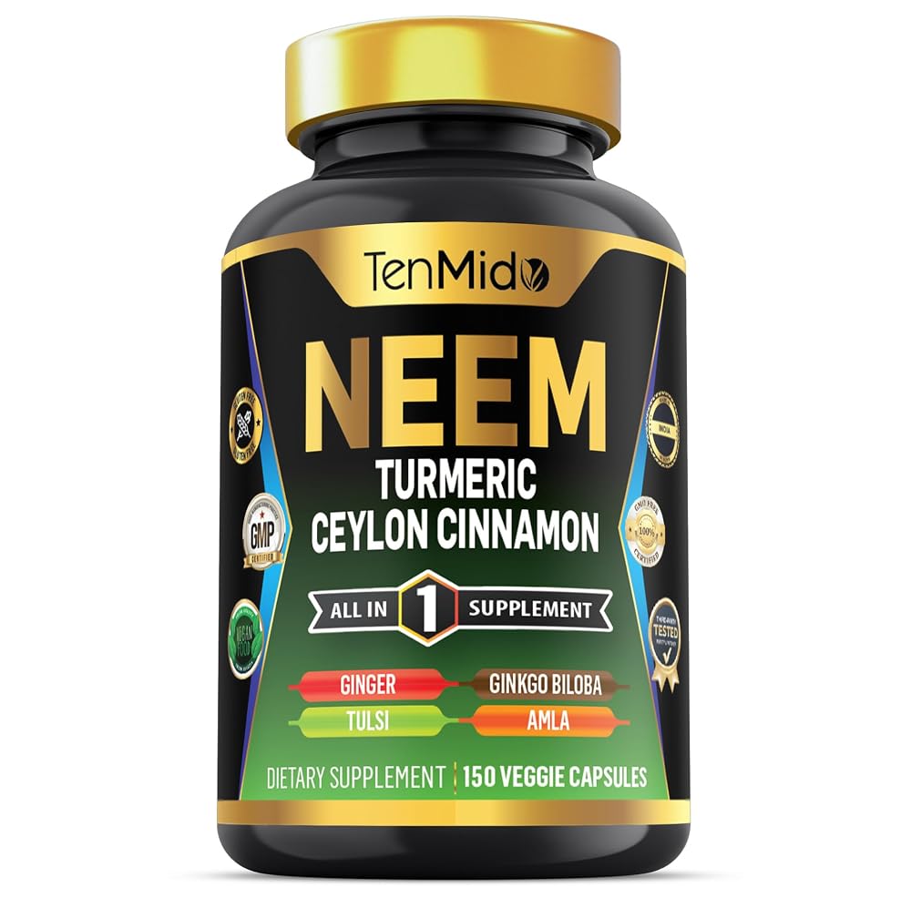 Tenmido Neem Leaf 8-in-1 Supplement Immune Health Support - 150 Capsules