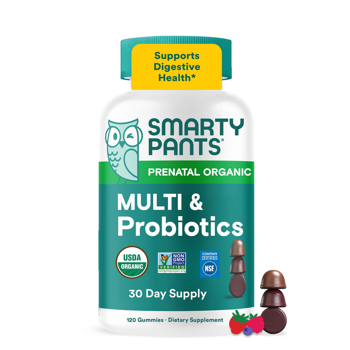 SmartyPants Organic Prenatal Vitamins with Probiotics - 120 Gummies
