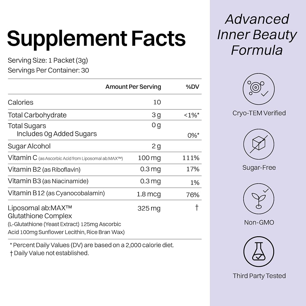Haroutine Liposomal Glutathione Powder 125 mg - 30 Packets - image 7