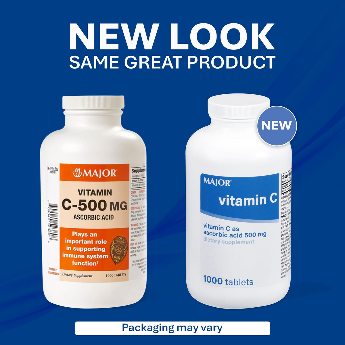 MAJOR Vitamin C 500 mg Ascorbic Acid - 1000 Tablets - image 3