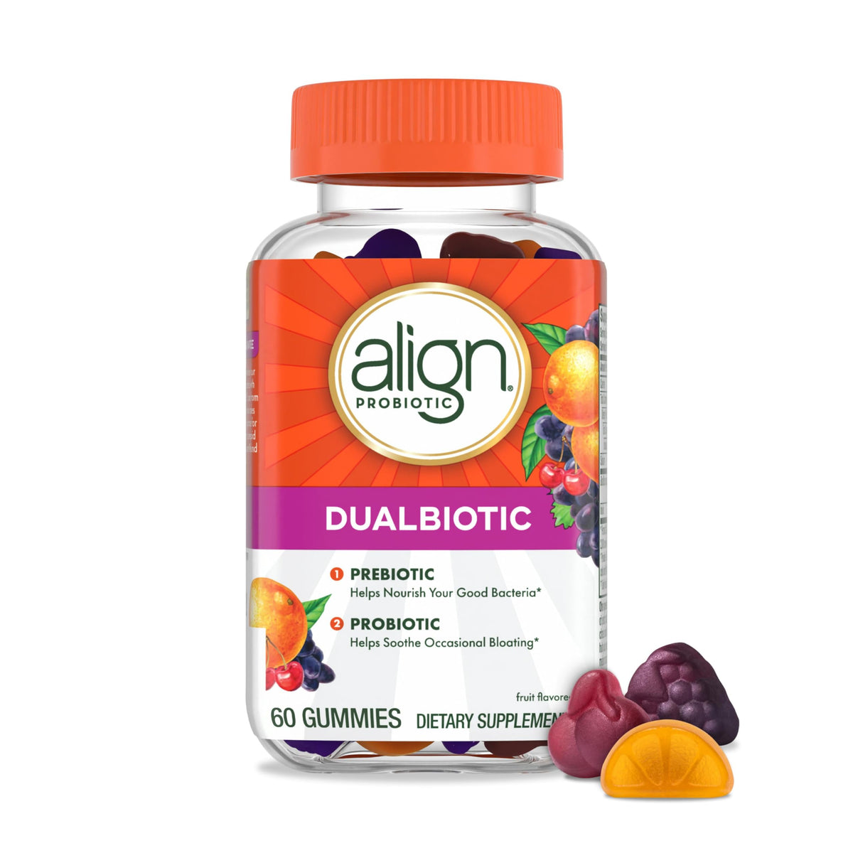Align DualBiotic Prebiotic + Probiotic Gummies - 60 Gummies
