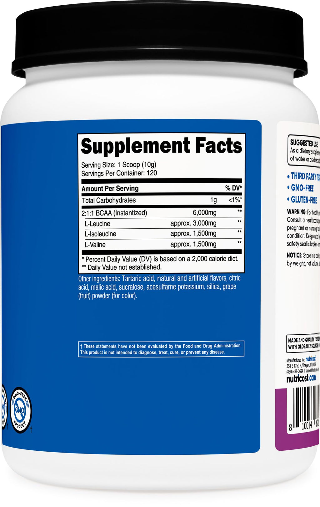 Nutricost BCAA Powder- 2:1:1