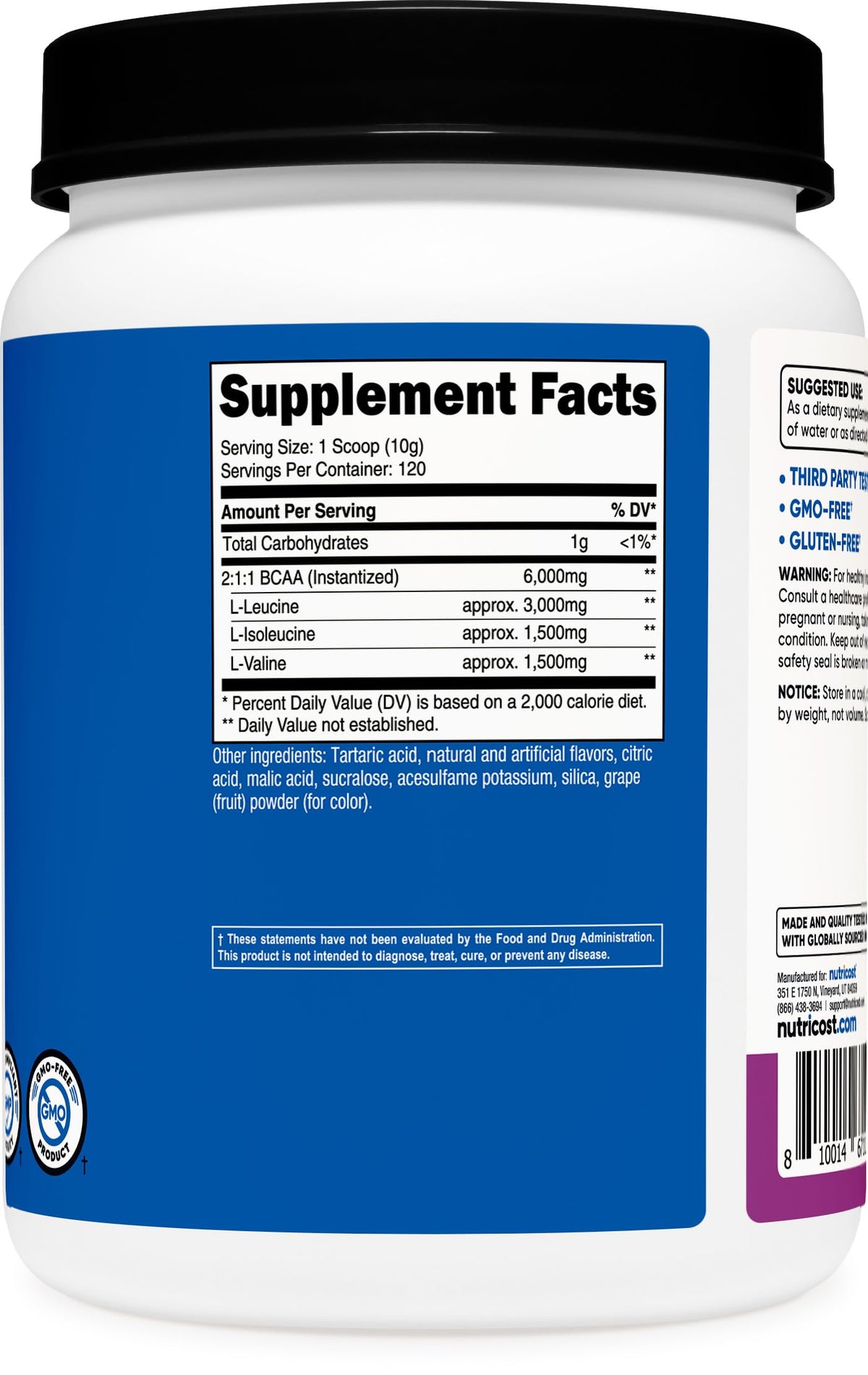 Nutricost BCAA Powder- 2:1:1