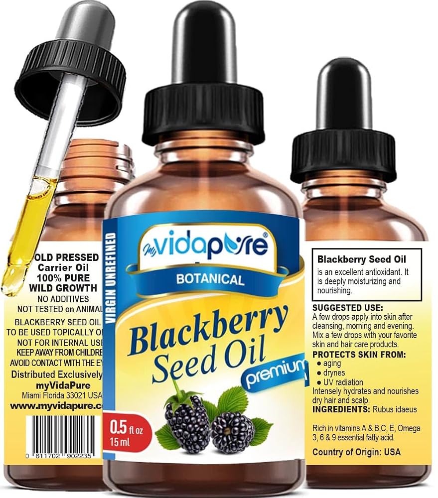 MYVIDAPURE BlackBerry Seed Oil Wild Growth RAW 100% Pure Virgin