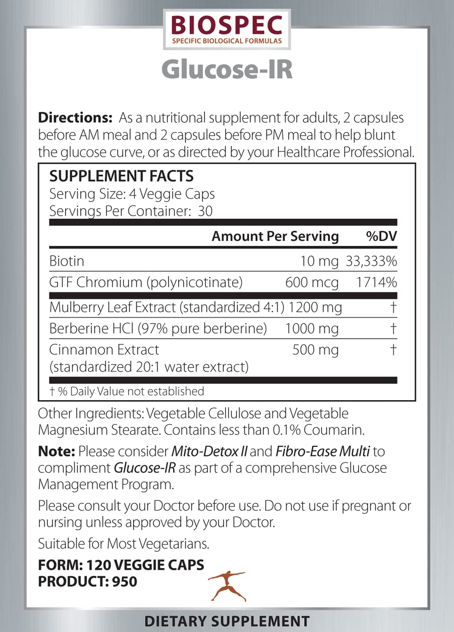 Biospec Nutritionals Glucose-IR Capsules - 120 Count - image 2