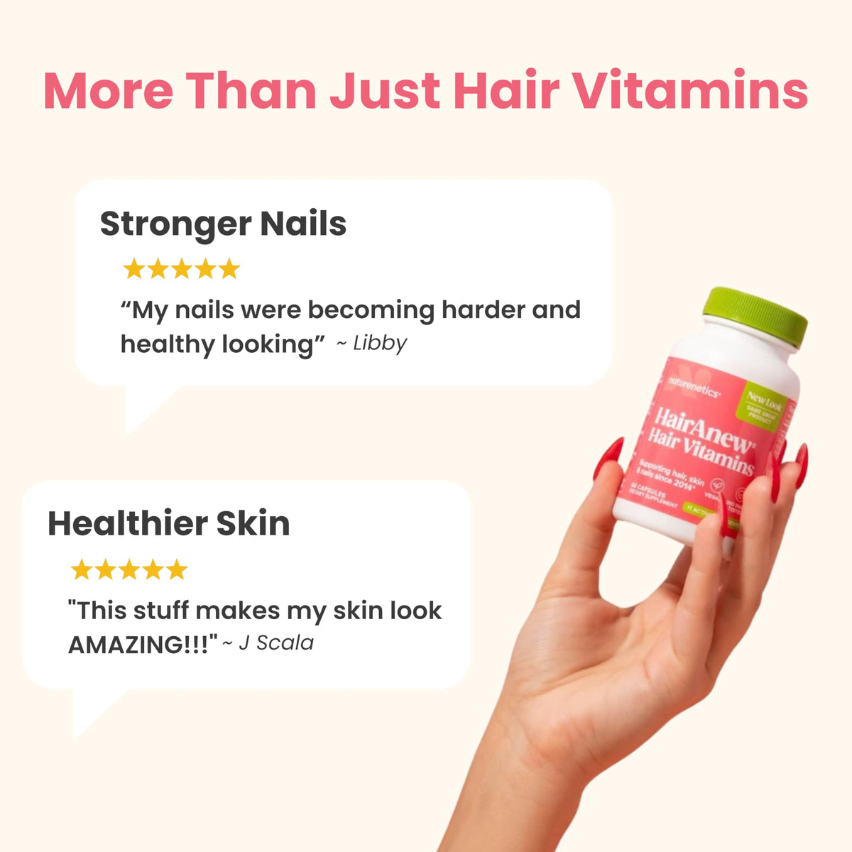 Naturenetics Hair Growth Vitamins for Women & Men - 60 Capsules - image 4