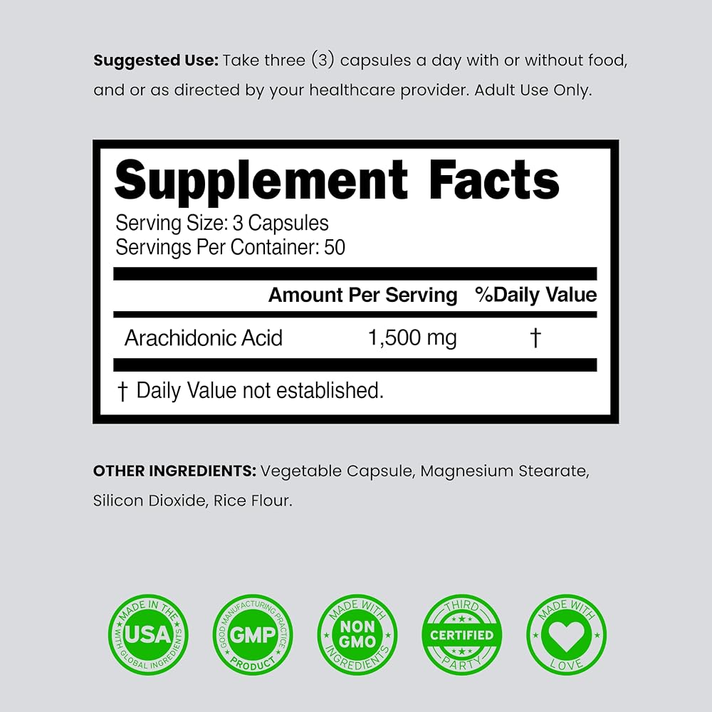 DORADO NUTRITION Arachidonic Acid 1500mg - 150 Capsules - image 6